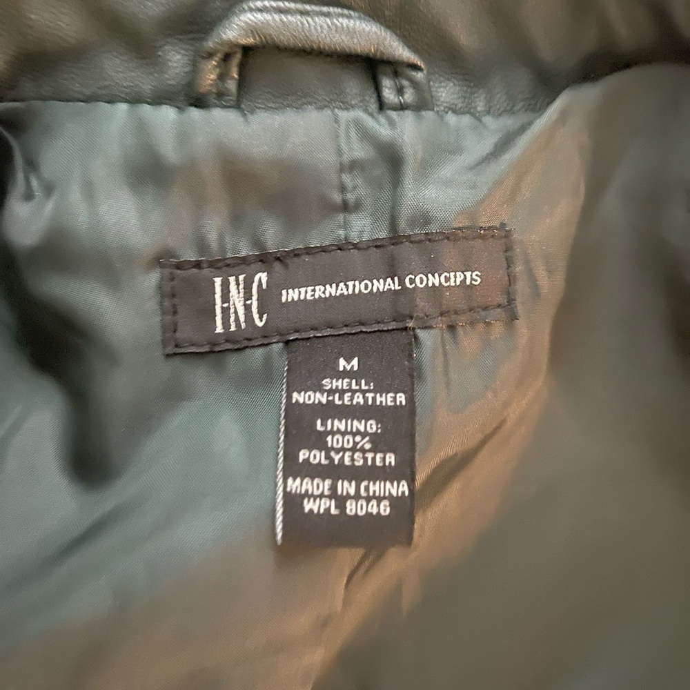 Inc green medium moto faux leather jacket in very good used condition - Picture 10 of 12